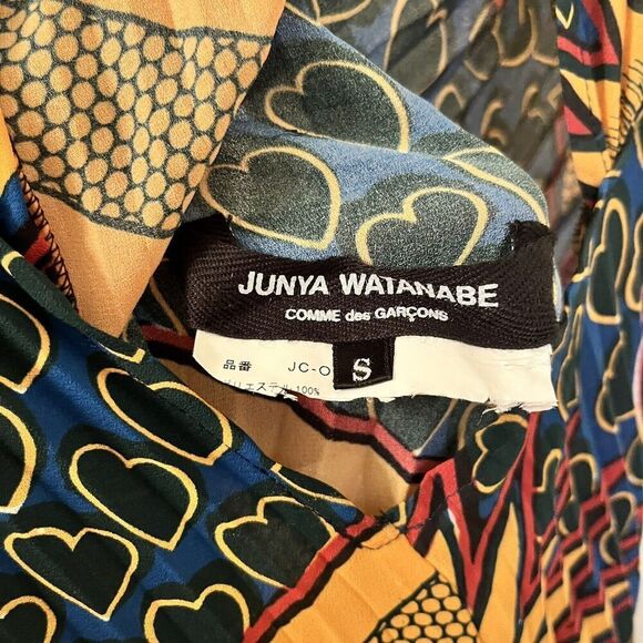 Junya Watanabe Comme des Garcons Asymmetrical Printed Pleated Dress Women's S - Picture 11 of 16